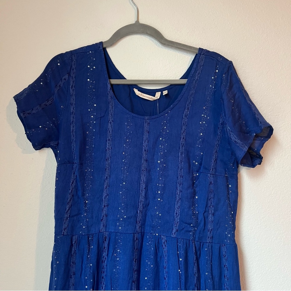 Soft Surroundings NWT $150 Kara Shimmer Tiered Sequin Maxi Dress Size M - Picture 6 of 11